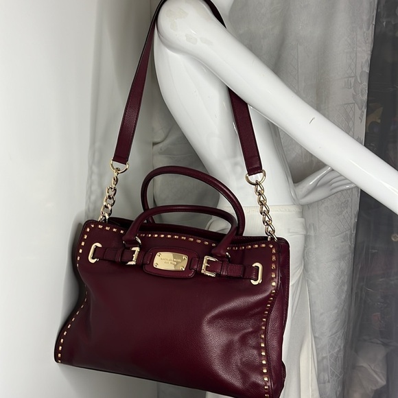 MICHAEL Michael Kors Gold Stud Large Double Handle Shoulder Tote Bag - Picture 2 of 14